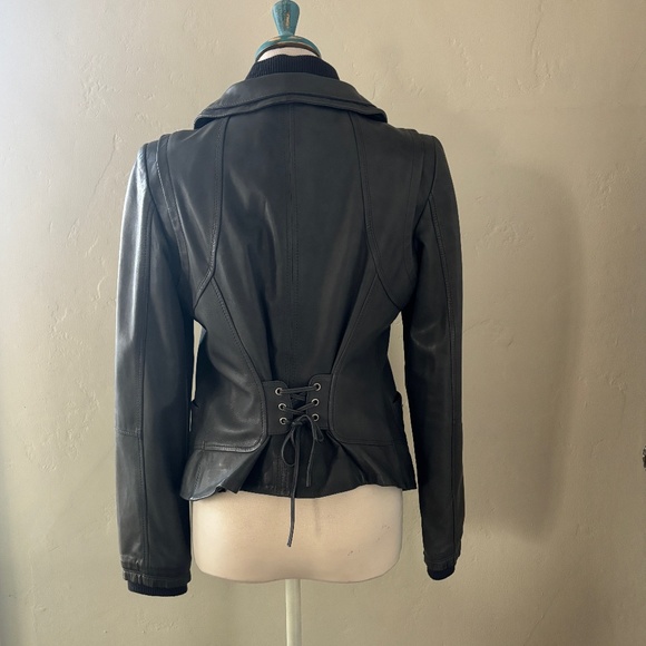 Danier Grey Lamb Skin Leather Jacket in Small - Picture 3 of 11